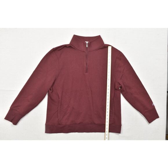 Champion Men's Quarter Zip Pullover Sweatshirt Maroon Red Szize 2XL Cotton Blend - Picture 4 of 8